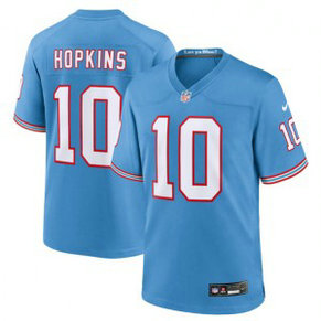 Nike Titans 10 DeAndre Hopkins Light Blue 2023 F.U.S.E. Vapor Limited Throwback Men Jersey
