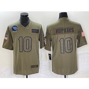 Nike Titans 10 DeAndre Hopkins Olive Vapor Limited Men Jersey