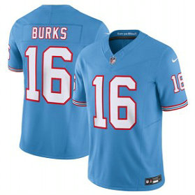 Nike Titans 16 Treylon Burks Light Blue 2023 F.U.S.E. Vapor Limited Throwback Men Jersey