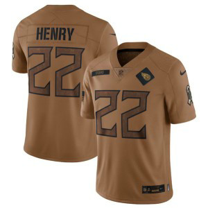 Nike Titans 22 Derrick Henry 2023 Brown Salute To Service Limited Men Jersey