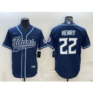 Nike Titans 22 Derrick Henry Blue Vapor Baseball Limited Men Jerseys