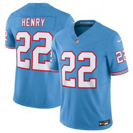 Nike Titans 22 Derrick Henry Light Blue 2023 F.U.S.E. Vapor Limited Throwback Men Jersey
