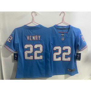 Nike Titans 22 Derrick Henry Light Blue Vapor Limited Youth Jersey