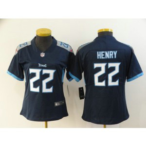 Nike Titans 22 Derrick Henry Navy Vapor Untouchable Limited Women Jersey