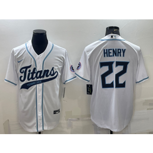 Nike Titans 22 Derrick Henry White Vapor Baseball Limited Men Jersey
