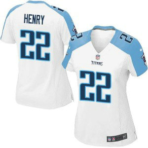 Nike Titans 22 Derrick Henry White Women's NFL Jersey