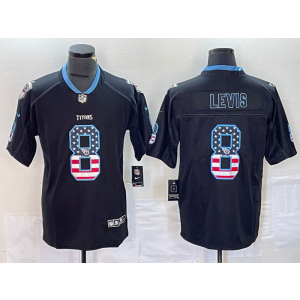 Nike Titans 8 Levis Black USA Flag Vapor Limited Men Jersey
