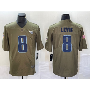 Nike Titans 8 Levis Olive Salute To Service Limited Men Jersey