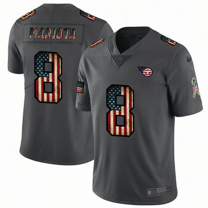 Nike Titans 8 Marcus Mariota 2019 Salute To Service USA Flag Fashion Limited Jersey
