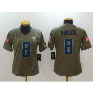 Nike Titans 8 Marcus Mariota Olive 2017 Salute To Service Limited Women Jersey