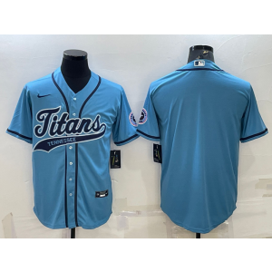 Nike Titans Blank Blue Vapor Baseball Limited Men Jersey