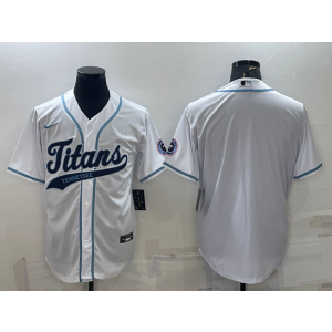 Nike Titans Blank White Vapor Baseball Limited Men Jersey
