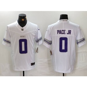 Nike Vikings 0 Pace Jr White 2024 F.U.S.E. Vapor Limited Men Jersey