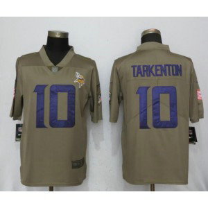 Nike Vikings 10 Fran Tarkenton Olive 2017 Salute To Service Limited Men Jersey