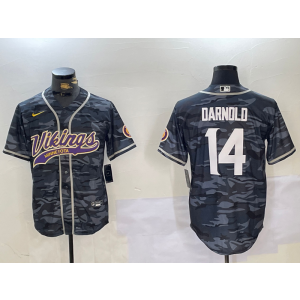 Nike Vikings 14 Darnold Black Camo Vapor Baseball Limited Men Jersey