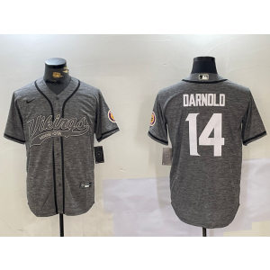 Nike Vikings 14 Darnold Grey Vapor Baseball Limited Men Jersey
