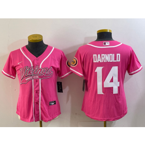 Nike Vikings 14 Darnold Pink Vapor Baseball Limited Women Jersey