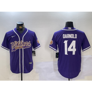 Nike Vikings 14 Darnold Purple Vapor Baseball Limited Men Jersey