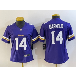 Nike Vikings 14 Darnold Purple Vapor Limited Women Jersey