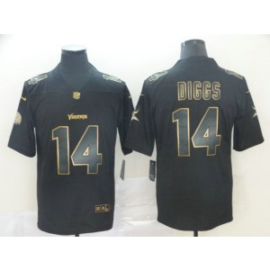 Nike Vikings 14 Stefon Diggs Black Gold Vapor Untouchable Limited Men Jersey