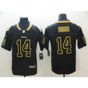 Nike Vikings 14 Stefon Diggs Black Shadow Legend Limited Men Jersey