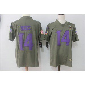 Nike Vikings 14 Stefon Diggs Olive 2017 Salute To Service Limited Men Jersey
