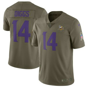 Nike Vikings 14 Stefon Diggs Olive 2017 Salute To Service Limited Youth Jersey