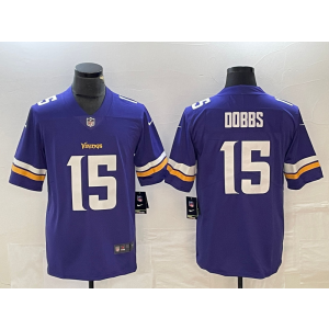 Nike Vikings 15 Dobbs Purple Vapor Untouchable Limited Men Jersey