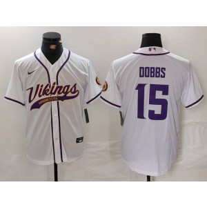 Nike Vikings 15 Dobbs White Vapor Baseball Limited Men Jersey