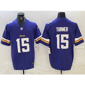 Nike Vikings 15 Turner Purple F.U.S.E. Vapor Limited Men Jersey