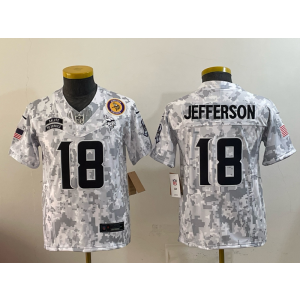 Nike Vikings 18 Jefferson Camo Salute to Service Limited Youth Jersey