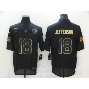 Nike Vikings 18 Justin Jefferson 2020 Black Salute To Service Limited Men Jersey