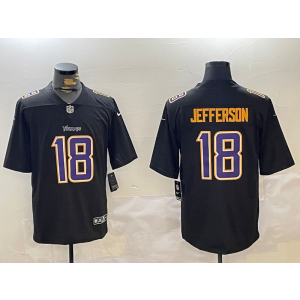 Nike Vikings 18 Justin Jefferson Black Fashion Vapor Limited Men Jersey