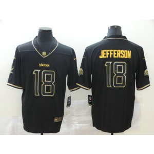 Nike Vikings 18 Justin Jefferson Black Gold Vapor Untouchable Limited Men Jersey
