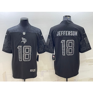 Nike Vikings 18 Justin Jefferson Black Reflective Vapor Limited Men Jersey