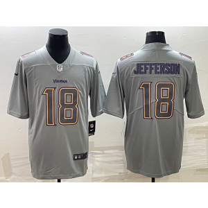 Nike Vikings 18 Justin Jefferson Grey Atmosphere Fashion Vapor Limited Men Jersey