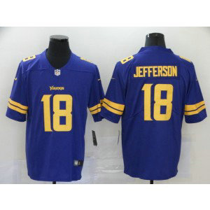 Nike Vikings 18 Justin Jefferson Purple 2020 NFL Draft Color Rush Limited Men Jersey