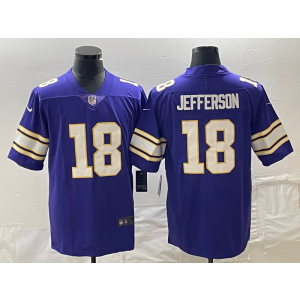 Nike Vikings 18 Justin Jefferson Purple 2023 F.U.S.E. Vapor Limited Throwback Men Jersey