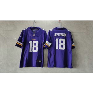 Nike Vikings 18 Justin Jefferson Purple 2023 F.U.S.E Vapor Limited Men Jersey