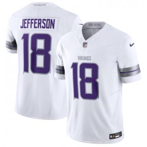 Nike Vikings 18 Justin Jefferson White 2024 F.U.S.E. Vapor Limited Men Jersey