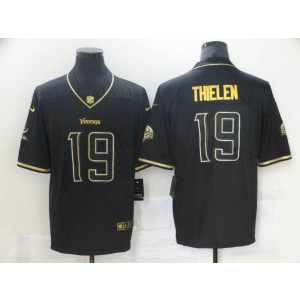 Nike Vikings 19 Adam Thielen Black Gold Vapor Limited Men Jersey