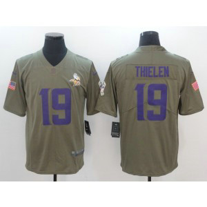 Nike Vikings 19 Adam Thielen Olive 2017 Salute To Service Limited Men Jersey