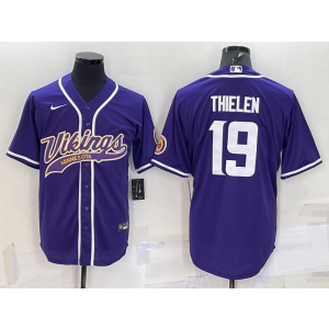 Nike Vikings 19 Adam Thielen Purple White Vapor Baseball Limited Men Jersey