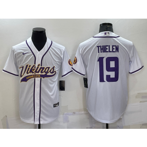 Nike Vikings 19 Adam Thielen White Vapor Baseball Limited Men Jersey