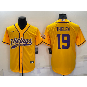 Nike Vikings 19 Adam Thielen Yellow Vapor Baseball Limited Men Jersey