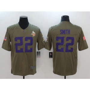 Nike Vikings 22 Harrison Smith Olive 2017 Salute To Service Limited Men Jersey