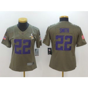 Nike Vikings 22 Harrison Smith Olive 2017 Salute To Service Limited Women Jersey