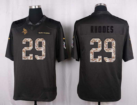 Nike Vikings 29 Xavier Rhodes Anthracite Salute To Service Limited Jersey