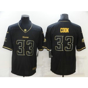 Nike Vikings 33 Dalvin Cook Black Gold Vapor Limited Men Jersey