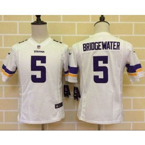 Nike Vikings 5 Teddy Bridgewater White Youth Stitched NFL  Jersey